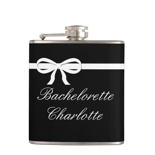 Flask Bachelorette Gift zwarte bruiloft gepersonal Heupfles (Voorkant)