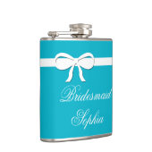 Flask Bridesmaid Gift blue Weddenschap Gepersonali Heupfles (Rechts)