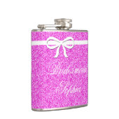 Flask Bruidsmeisje Gift Glitter roze gepersonalise Heupfles (Rechts)