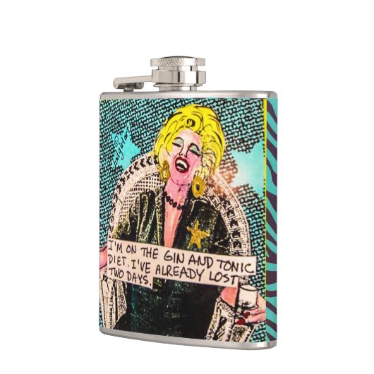 Flask-ik zit op het gin en tonic dieet. heupfles (Links)