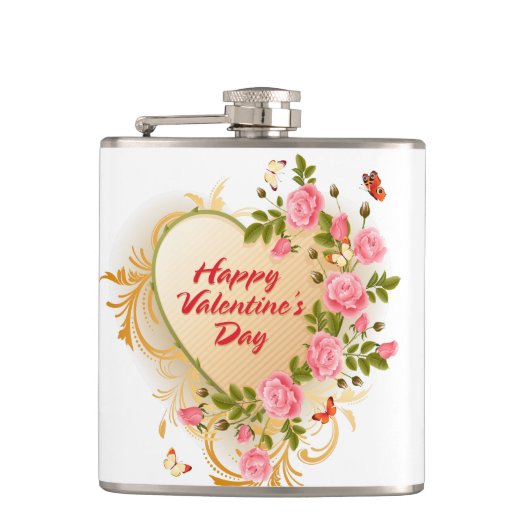 Flask met flesjes van Happy Valentijnsdag 2 Heupfles (Voorkant)