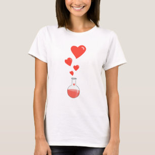 Flask of Hearts Science Geek Vrouw T-shirt