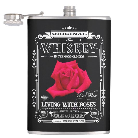 FLASK_Red Rose Heupfles (Geopend)