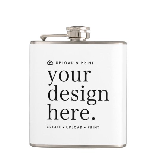 Flask Uw Ontwerp Upload 6oz Heupfles (Voorkant)