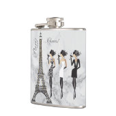 Flask voor het vieren van Parijs op grijze marmer Heupfles (Links)