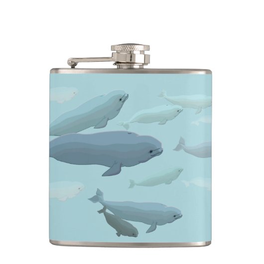 Flask voor walviskunst Aangepaste Beluga Drink fle Heupfles (Voorkant)