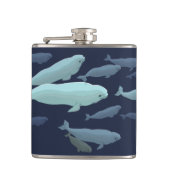 Flask voor walviskunst Aangepaste Beluga Drink fle Heupfles (Voorkant)
