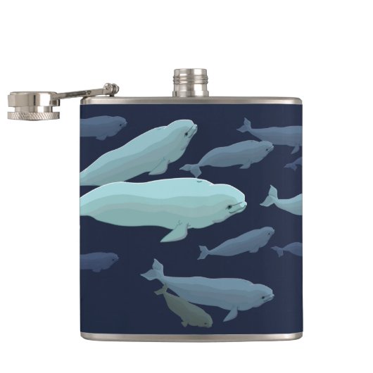 Flask voor walviskunst Aangepaste Beluga Drink fle Heupfles (Geopend)