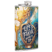 Flask Vooruit naar Fun - Motivatie naar drink - Gr Heupfles (Rechts)