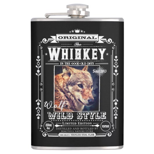 FLASK_Wolf Heupfles (Voorkant)