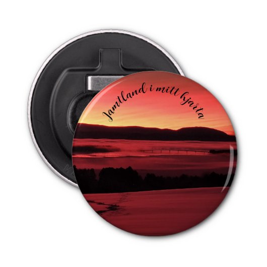 Flasköppnare Jämtland i mitt hjärta  Button Flesopener (Voorkant)