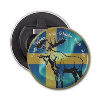 Flasköppnare — Sweden, moose Button Flesopener