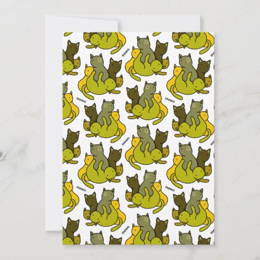 Flat Announcement CardOlive kittens Aankondiging (Voorkant)