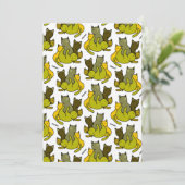 Flat Announcement CardOlive kittens Aankondiging (Staand voorkant)