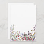 Flat Announcement-kaart - Ontwerp onder bloemen Aankondiging (Voorkant / Achterkant)