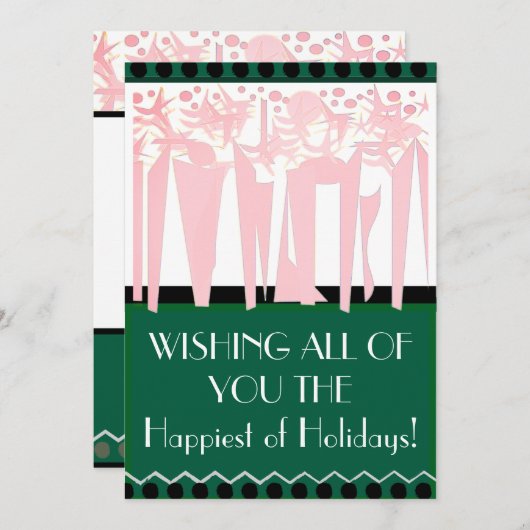 Flat ART DECO Vakantie Kaart (Voorkant / Achterkant)