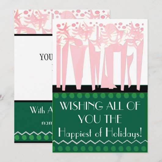 Flat ART DECO Vakantie Kaart (Voorkant / Achterkant)