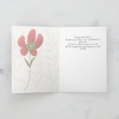 Flat Art Solo Flower Birthday Card Kaart (Binnen)