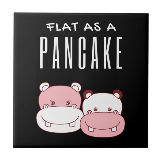 Flat as a pancake Couple Hippo | Hippo Lover Tegeltje (Voorkant)