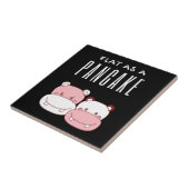 Flat as a pancake Couple Hippo | Hippo Lover Tegeltje (Zijkant)