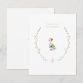 Flat bedankje - verhalenboek blauw bedankkaart (Voorkant / Achterkant)