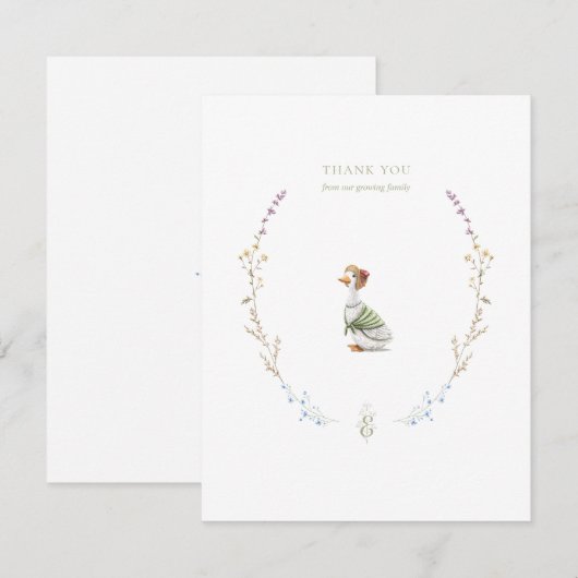 Flat bedankje - verhalenboek blauw bedankkaart (Voorkant / Achterkant)