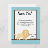 FLAT Bedankkaart Blue Oerwoud Lion Kaart (Voorkant / Achterkant)