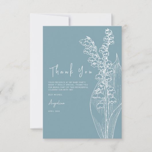 Flat Bedankt Card Bruid Douche (Voorkant)