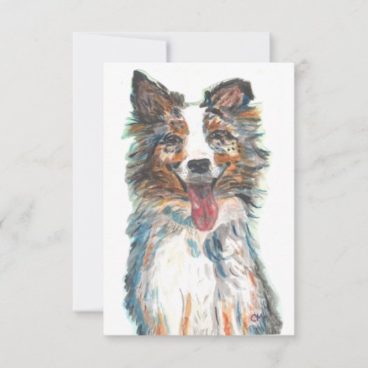 Flat Bedankt voor je kaart- Dog- Australian Shephe (Voorkant)
