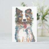 Flat Bedankt voor je kaart- Dog- Australian Shephe (Staand voorkant)