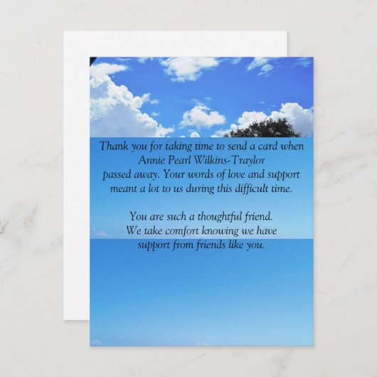 Flat Bedankt voor je sympathiekaart (Voorkant / Achterkant)