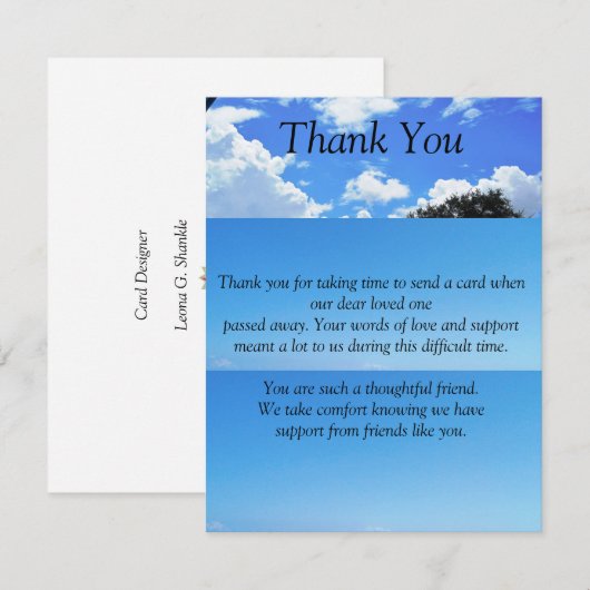 Flat Bedankt voor je sympathiekaart (Voorkant / Achterkant)