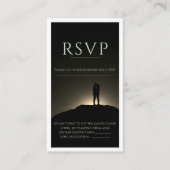 Flat Black and White Photo Wedding Rsvp Card Informatiekaartje (Voorkant)