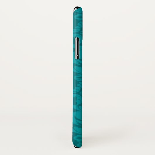 Flat Blauwgroen Damask Patroon Case-Mate iPhone Case (Achterkant / rechts)