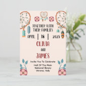 flat boho bruiloft uitnodiging (Staand voorkant)