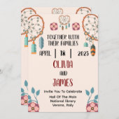 flat boho bruiloft uitnodiging (Voorkant / Achterkant)