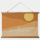 Flat Boho Mountain Sunset Desert Welkom Hangend Wandkleed (Voorkant)