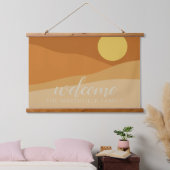 Flat Boho Mountain Sunset Desert Welkom Hangend Wandkleed (Slaapkamer)