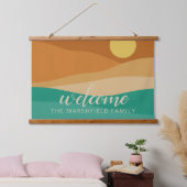 Flat Boho Mountain Sunset Desert Welkom Hangend Wandkleed (Slaapkamer)
