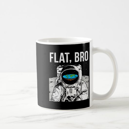 Flat Bro, Funny Flat Earth Society Astronaut In Sp Koffiemok (Rechts)