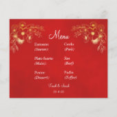 Flat burgundy-kaart met tweetalige menu (Achterkant)