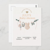 Flat Card BABY SHOWER Briefkaart (Voorkant / Achterkant)