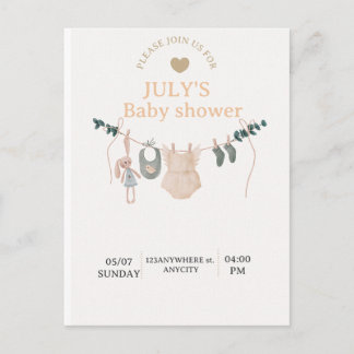 Flat Card BABY SHOWER Briefkaart
