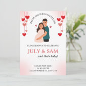 Flat Card- baby shower card invitation (Staand voorkant)