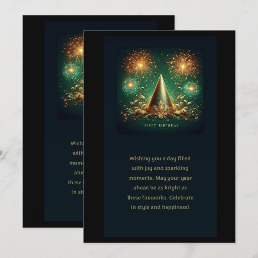 Flat Card birthday (Voorkant / Achterkant)