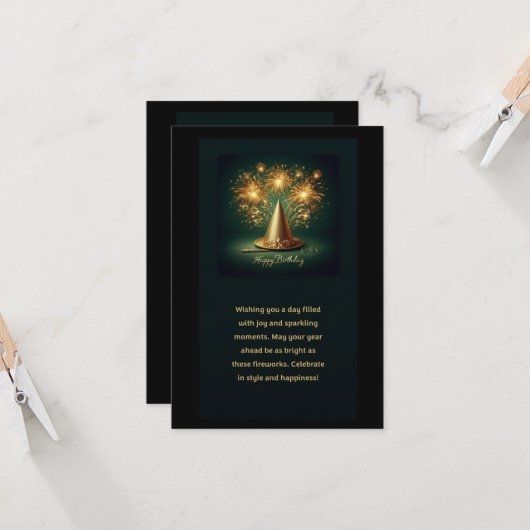 Flat Card birthday Kaart (Voorkant / Achterkant in situ)