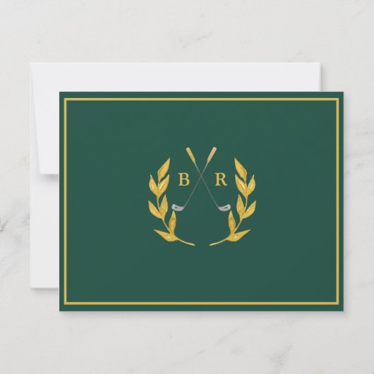 FLAT CARD Golf Monogram Wedding Save the Date (Achterkant)