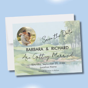 FLAT CARD Golf Thema Trouwkaart Save the Date
