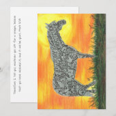 Flat Card Sunset Horse van Sherry Jarvis Bedankkaart (Voorkant / Achterkant)