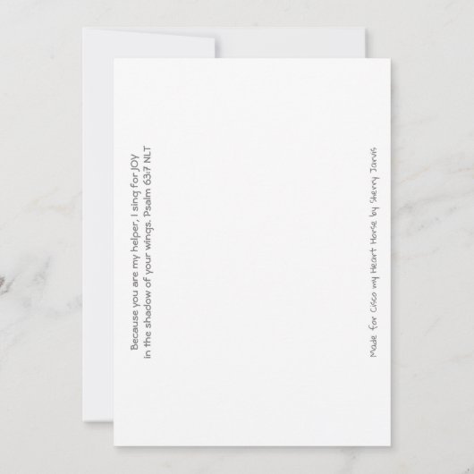 Flat Card Sunshine Joy Horse Bedankkaart (Achterkant)